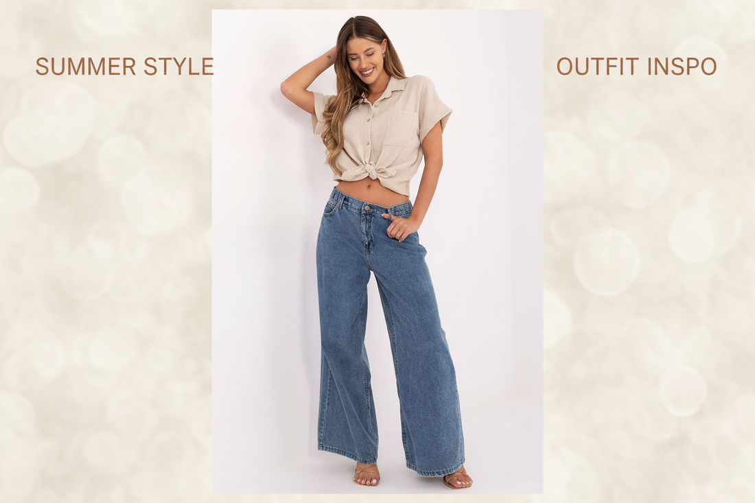 Palazzo Jeans Damen hohe Taille – ideal bei Bauch