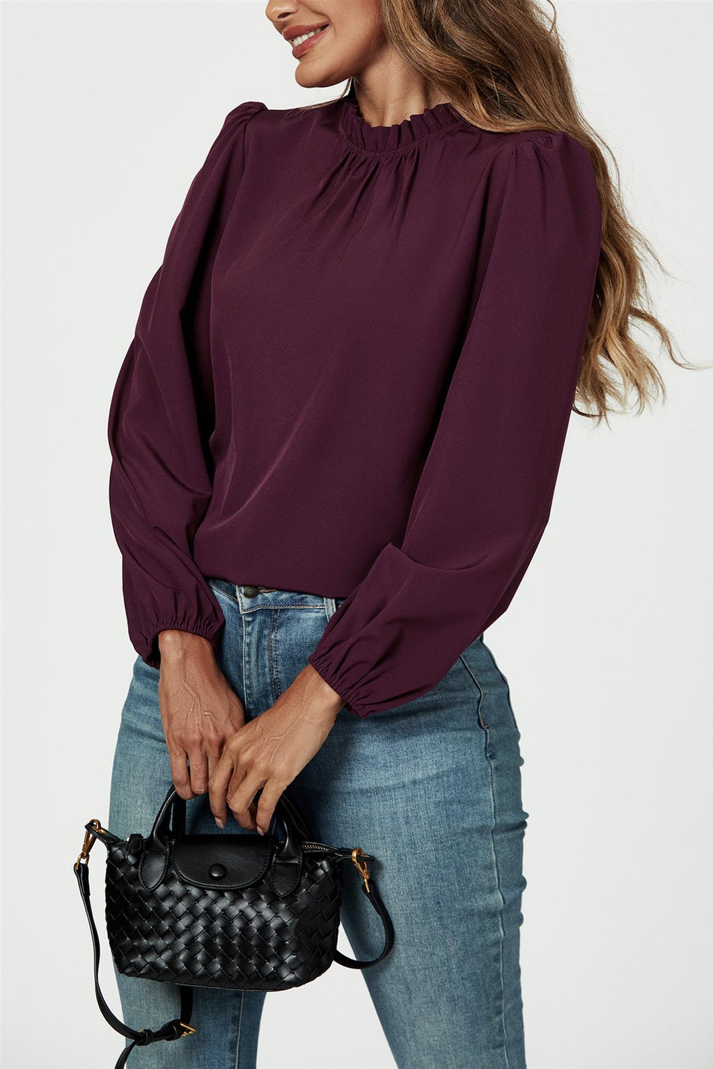 Mini Handtasche Damen Schwarz Geflochten Henkeltasche kaufen