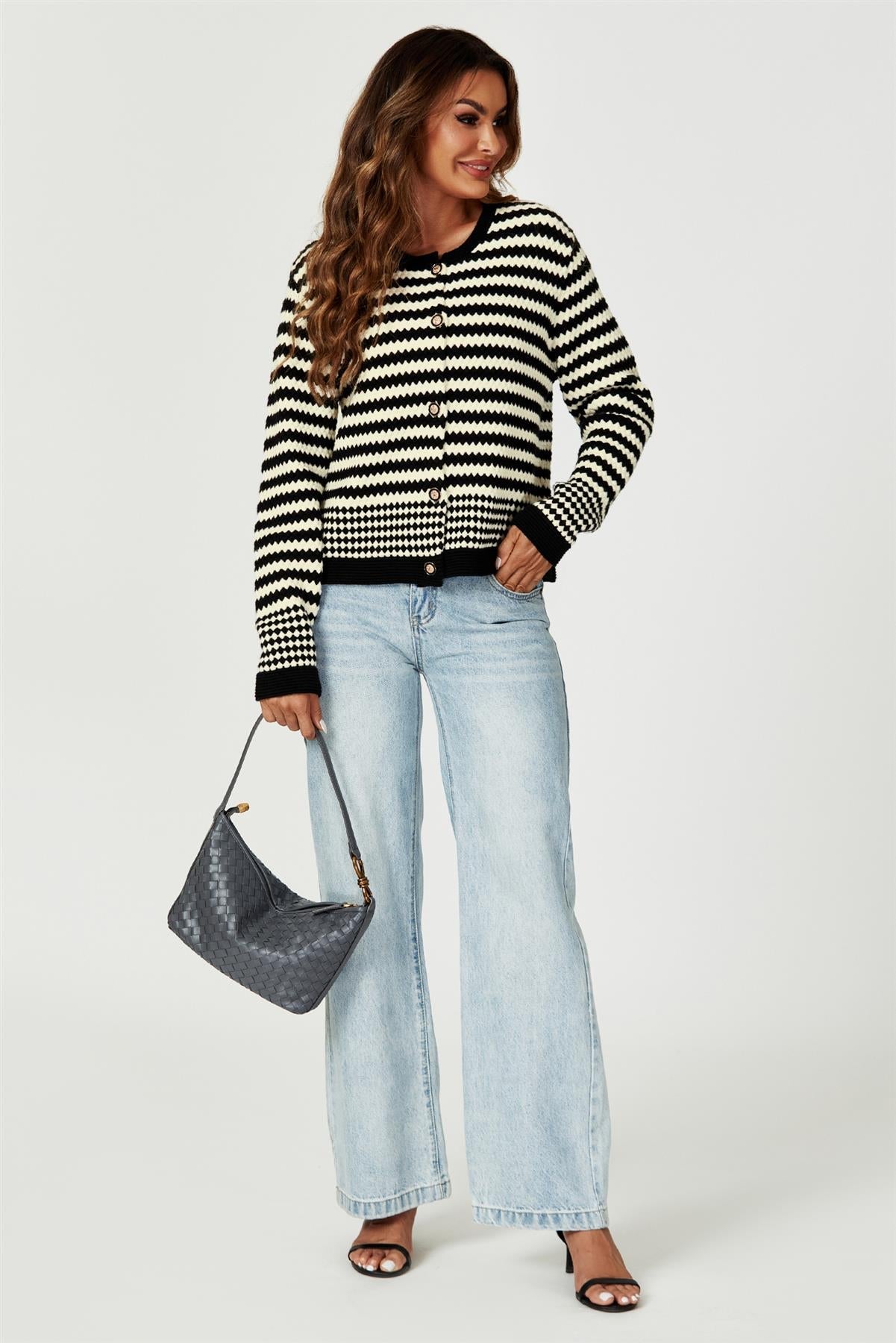 Handtasche Damen Grau Geflochten Schultertasche kaufen