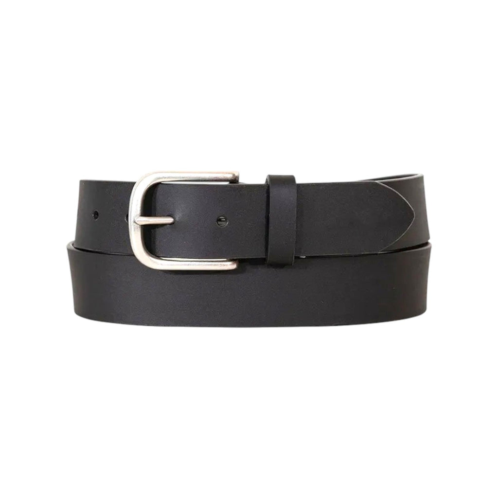 Ledergürtel Damen Schwarz mit Silberschnalle 3,5 cm