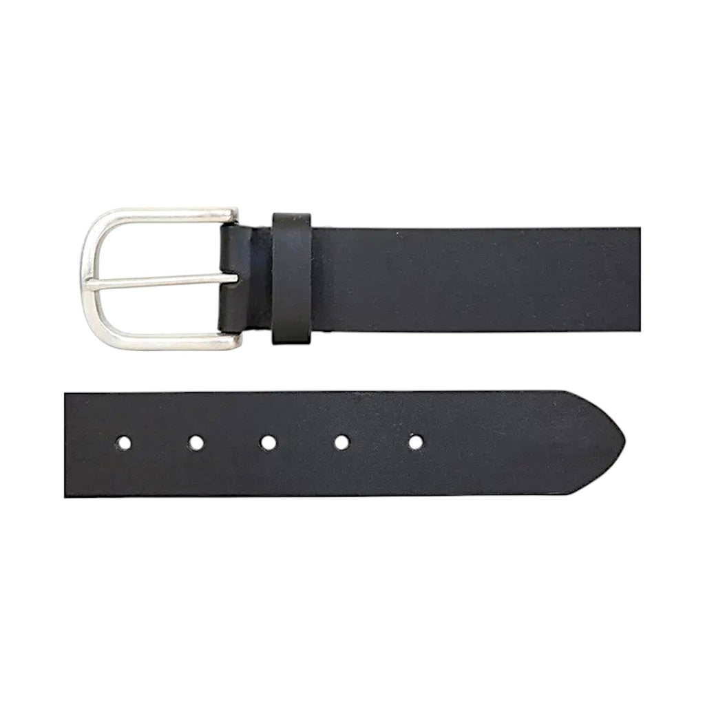 Ledergürtel Damen Schwarz mit Silberschnalle 3,5 cm