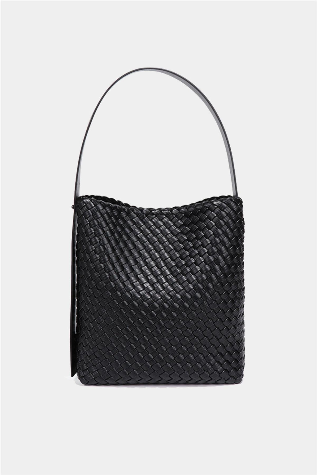 Handtasche Damen schwarz geflochten – Schultertasche elegant