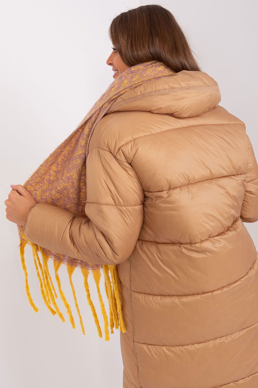 Damen Schal Lang Polyester Geometrisch - Winterschal mit Quasten