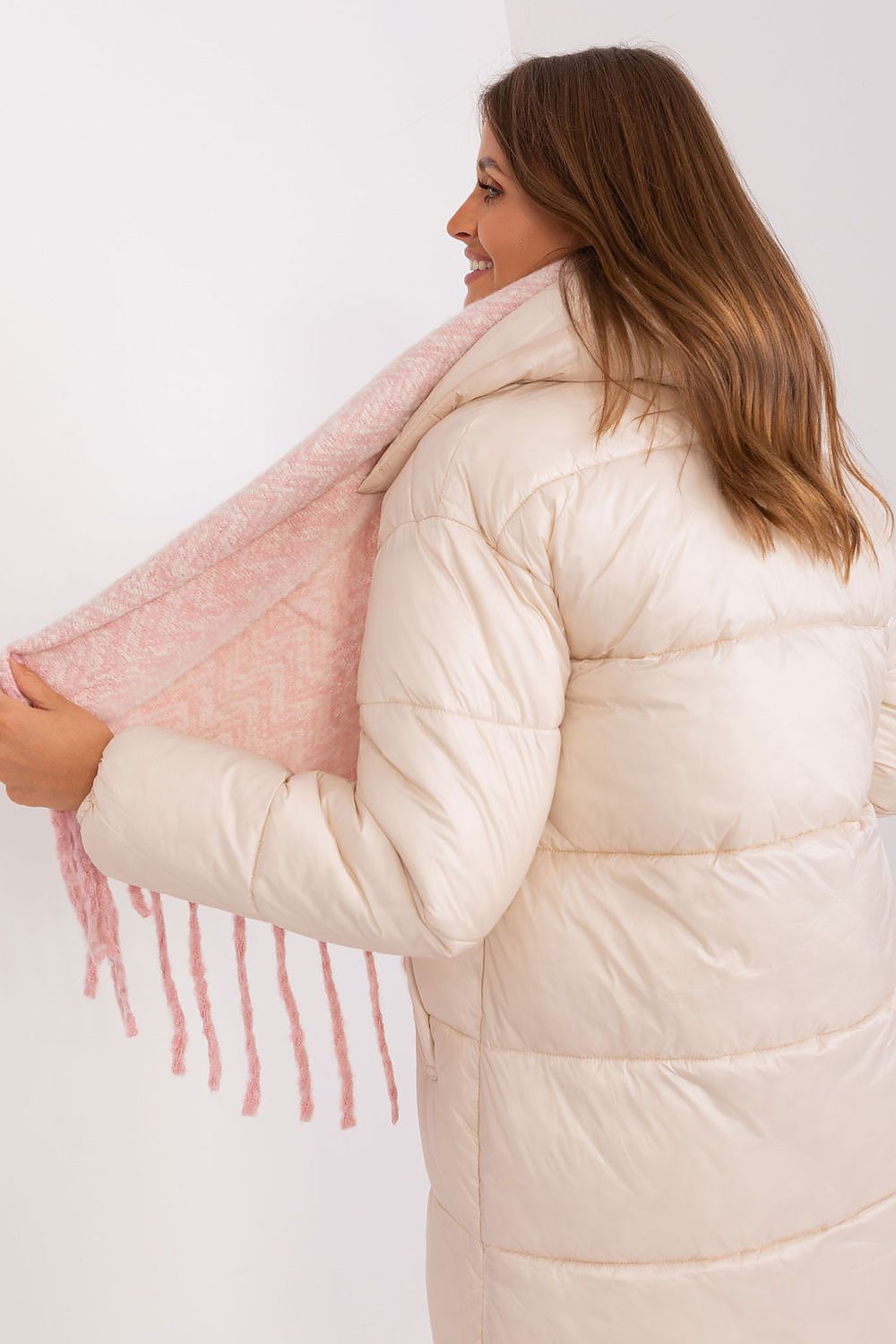 Damen Schal Lang Polyester Geometrisch - Winterschal mit Quasten