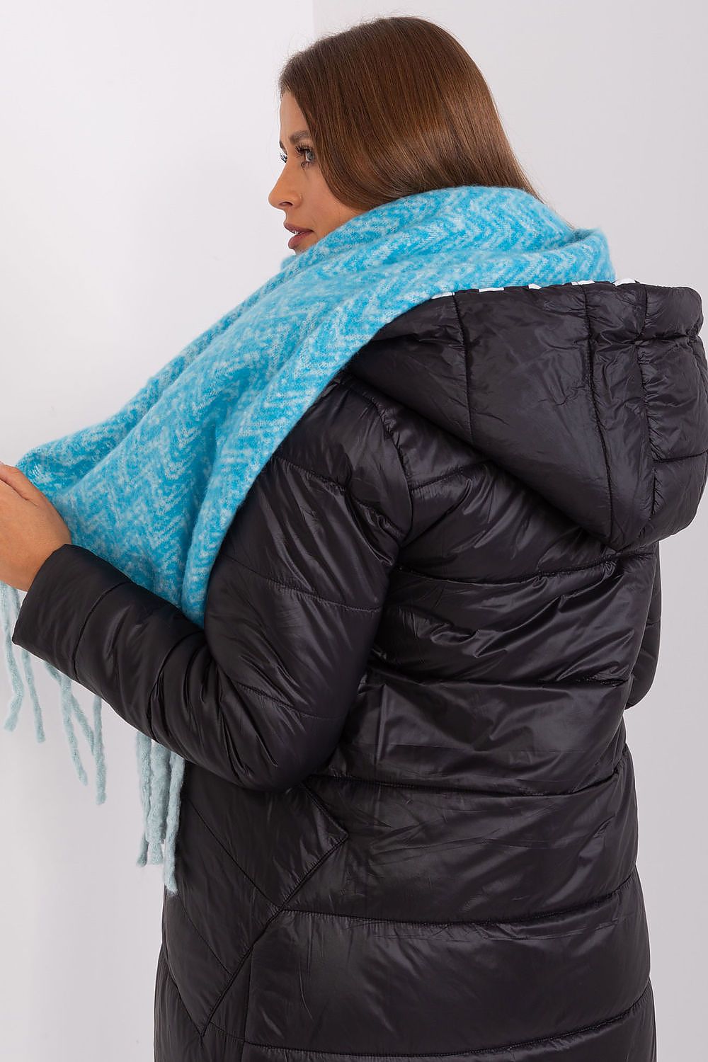 Damen Schal Lang Polyester Geometrisch - Winterschal mit Quasten