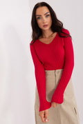 Gerippter Pullover Damen Rundhals Viskose – Weich & Bequem