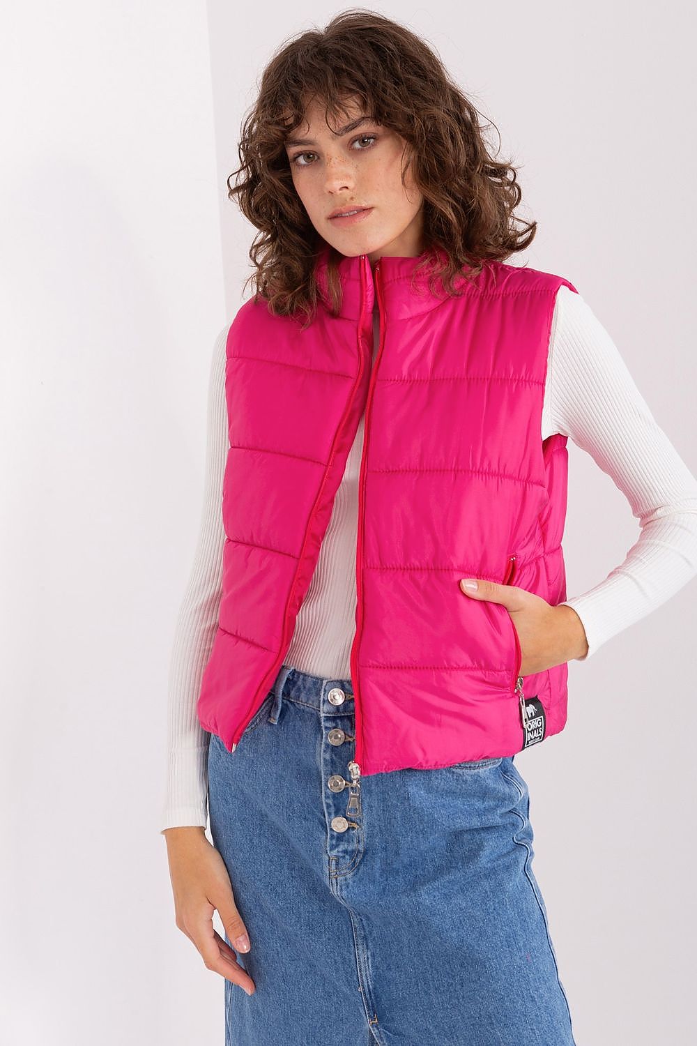 Daunenweste Damen ärmellos Reissverschluss Polyester – S bis XL