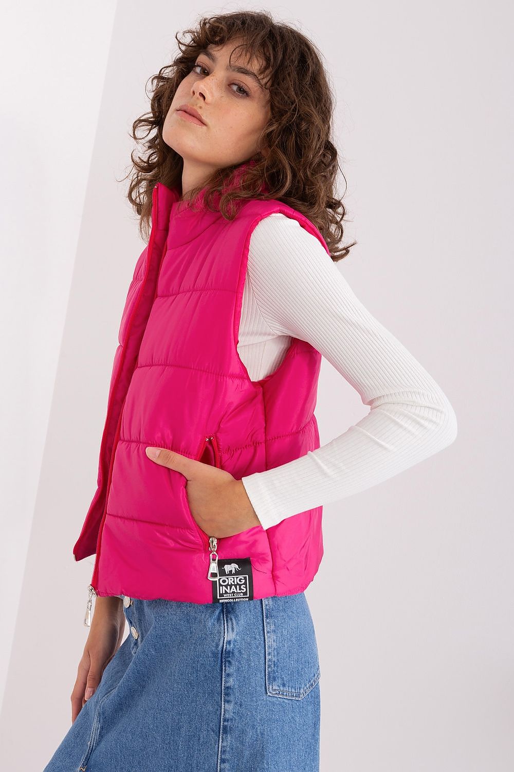 Daunenweste Damen ärmellos Reissverschluss Polyester – S bis XL