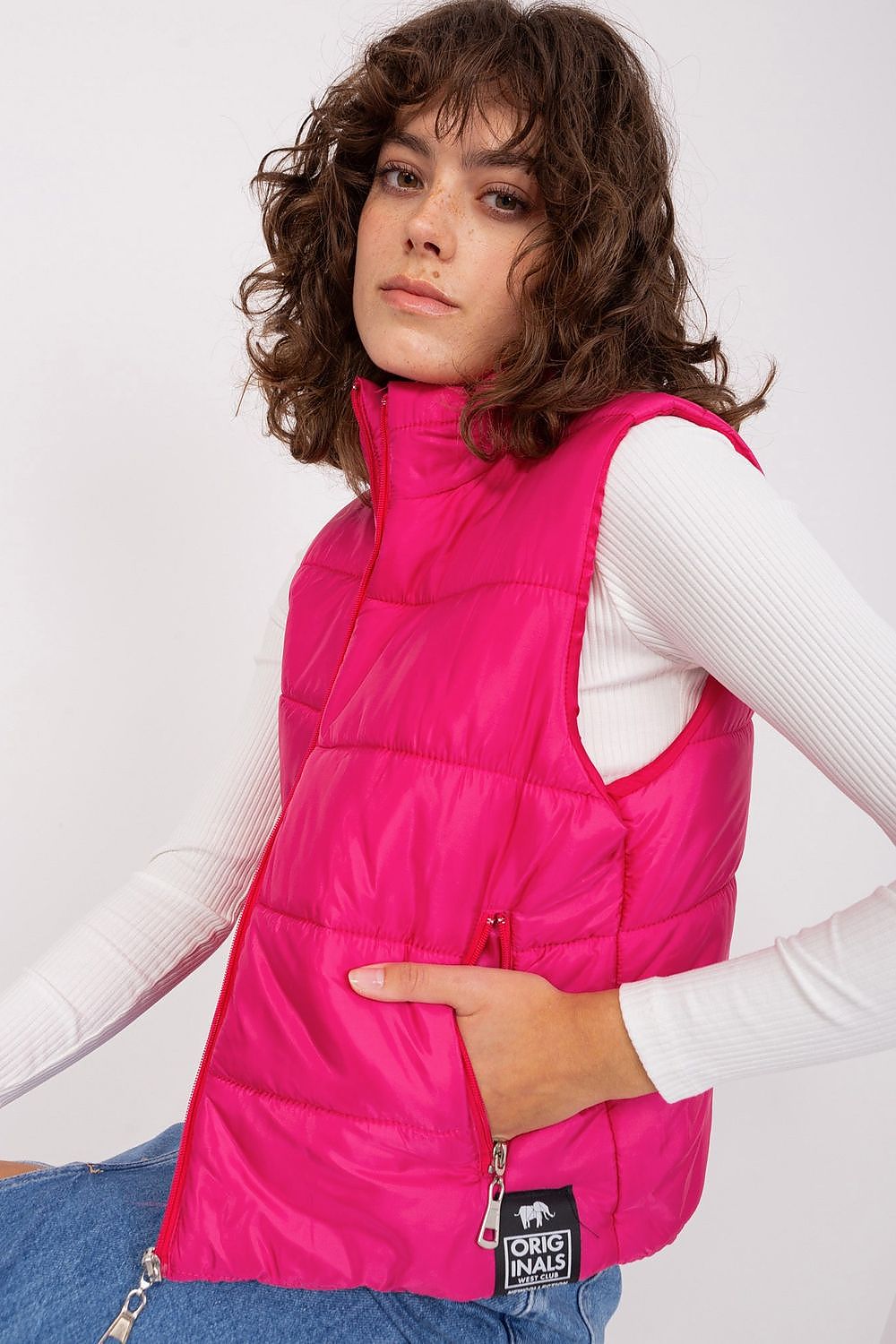 Daunenweste Damen ärmellos Reissverschluss Polyester – S bis XL