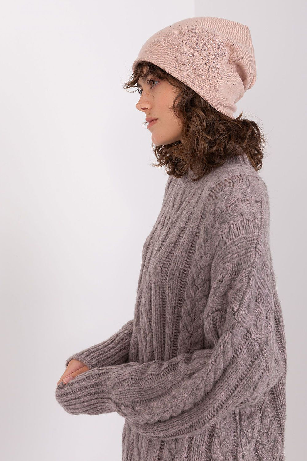 Damen Wintermütze Strass - Warme Mütze mit Strasssteinen