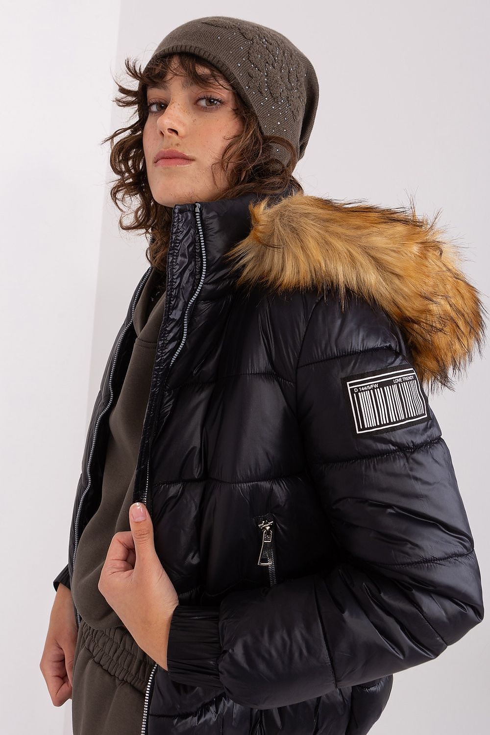 Damen Wintermütze Strass - Warme Mütze mit Strasssteinen