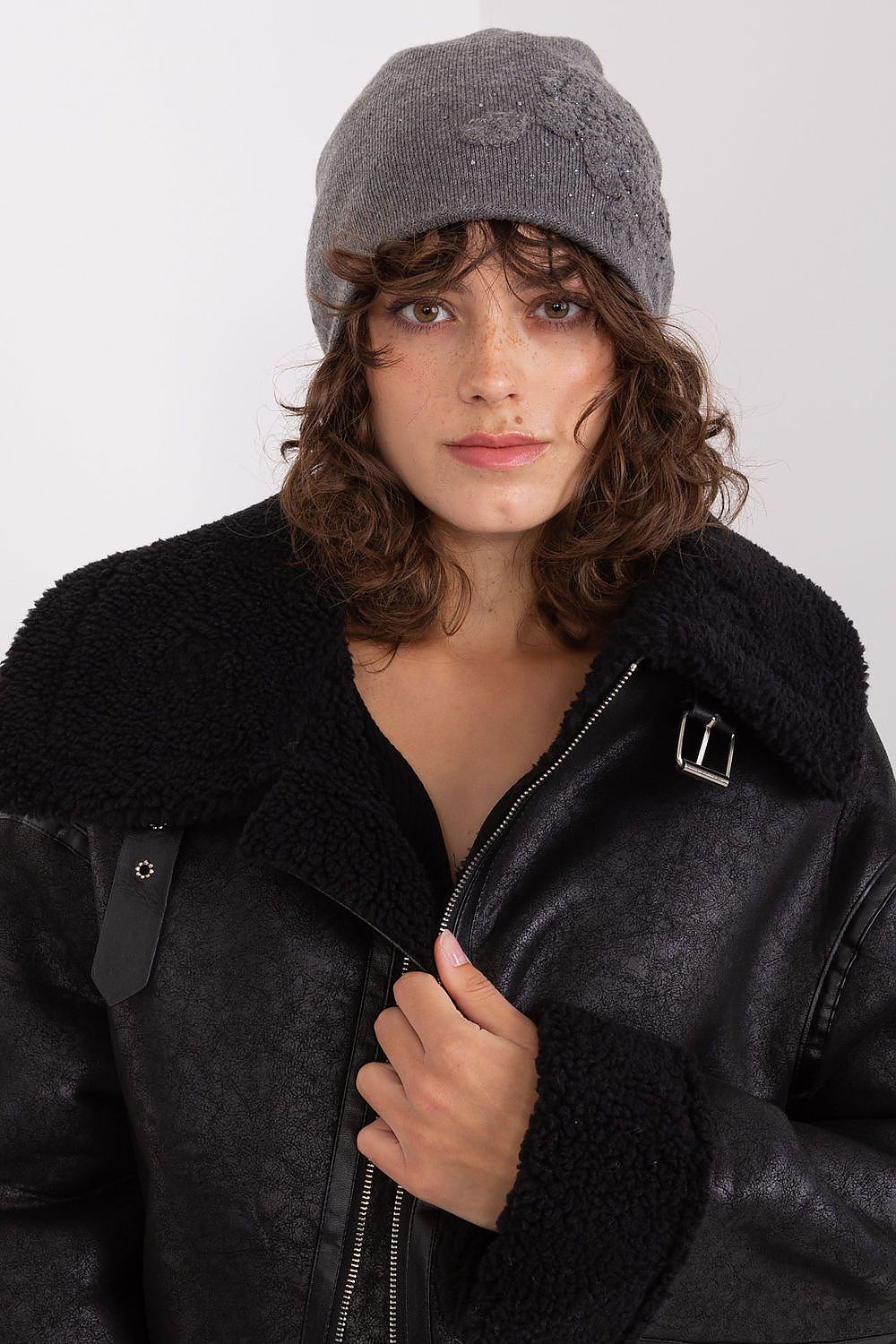 Damen Wintermütze Strass - Warme Mütze mit Strasssteinen