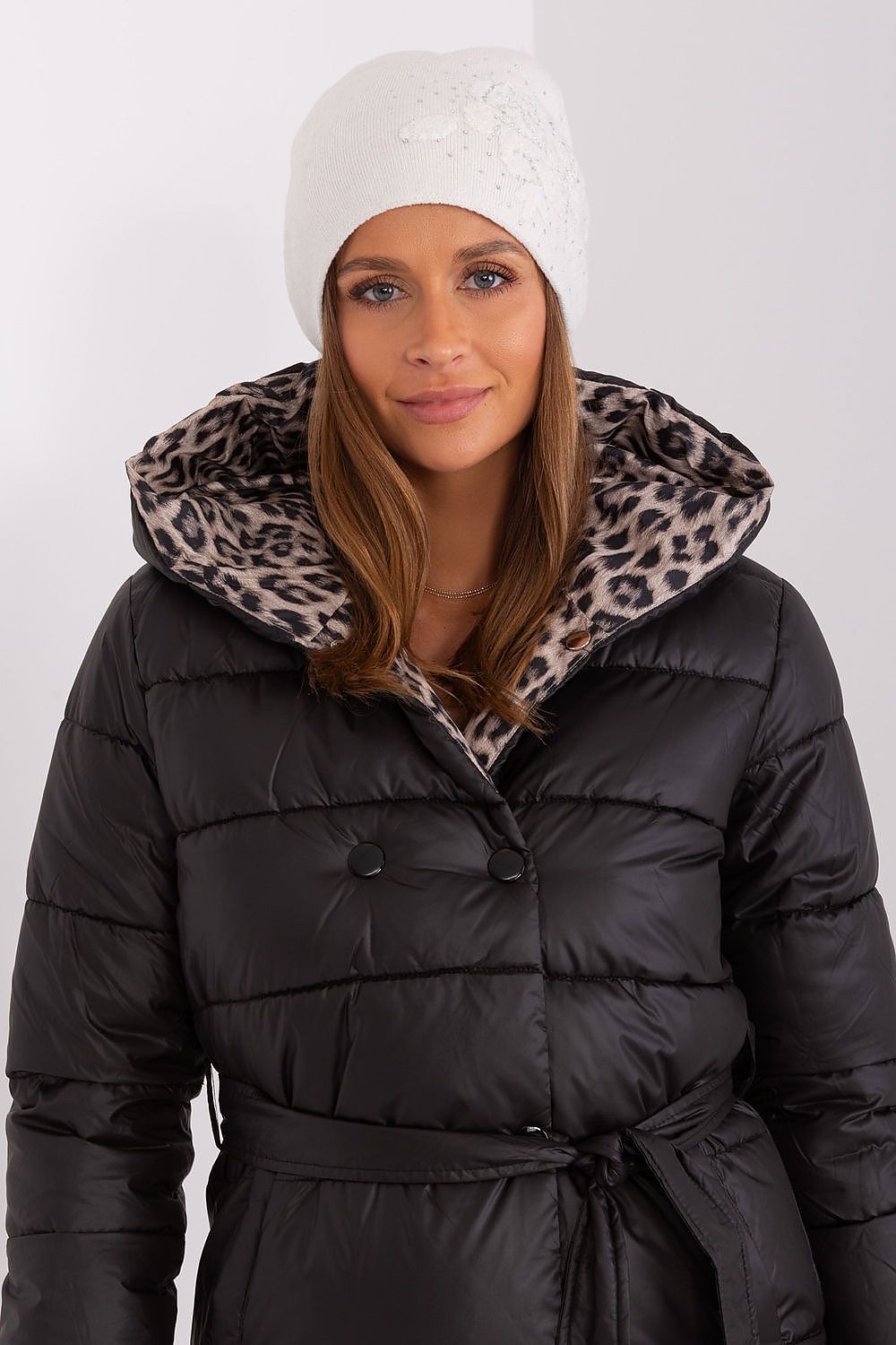 Damen Wintermütze Strass - Warme Mütze mit Strasssteinen