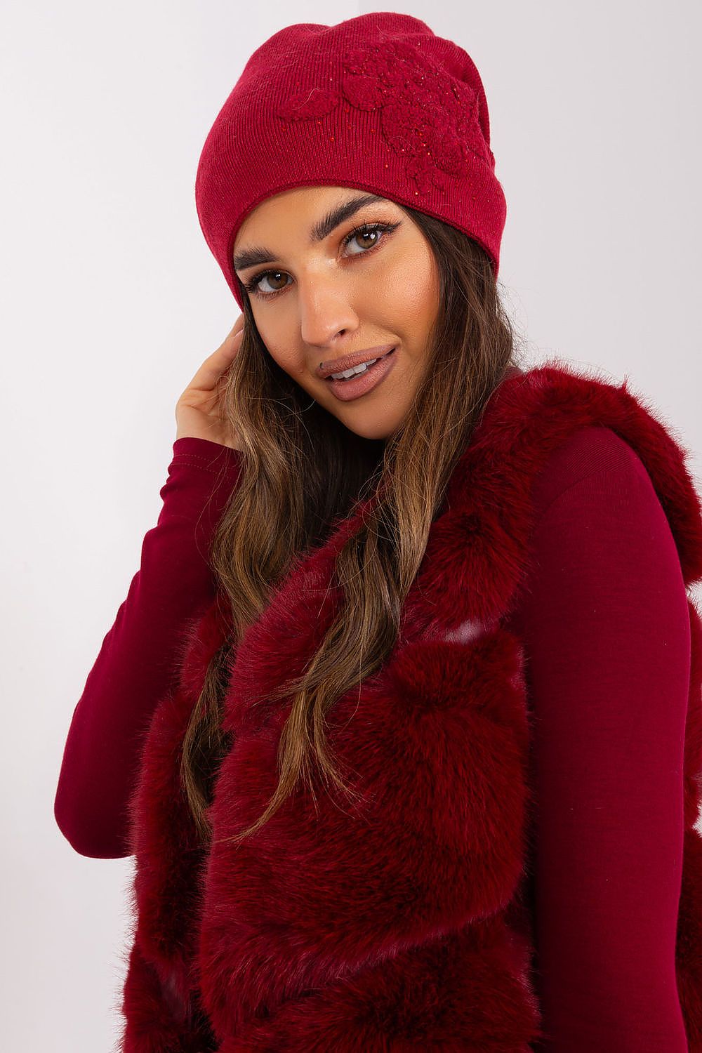 Damen Wintermütze Strass - Warme Mütze mit Strasssteinen