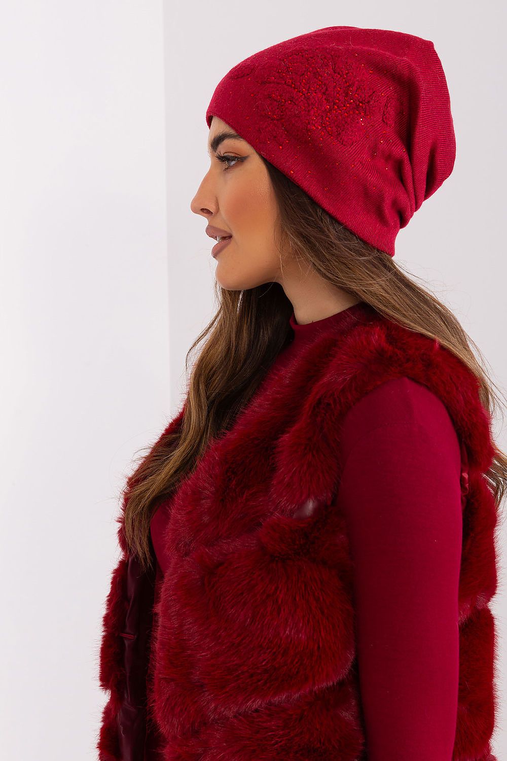 Damen Wintermütze Strass - Warme Mütze mit Strasssteinen