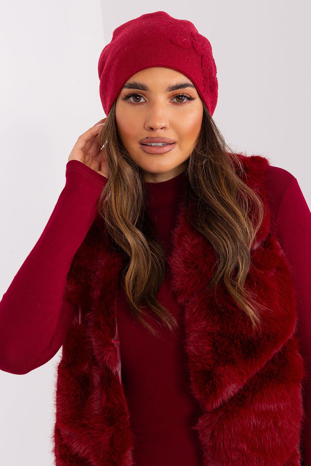 Damen Wintermütze Strass - Warme Mütze mit Strasssteinen
