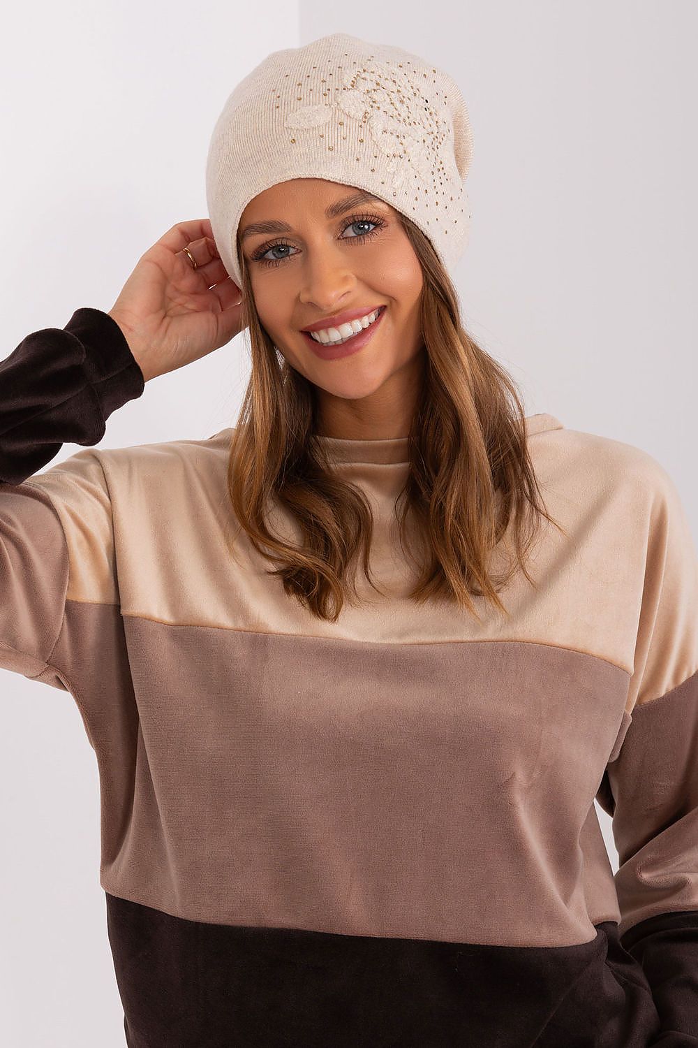 Damen Wintermütze Strass - Warme Mütze mit Strasssteinen