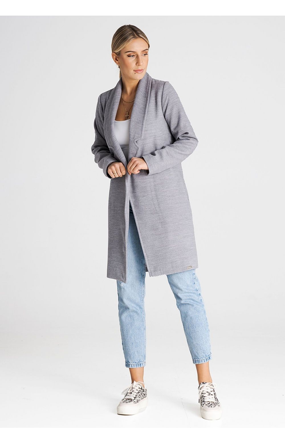 Mantel Damen grau beige Übergang klassisch