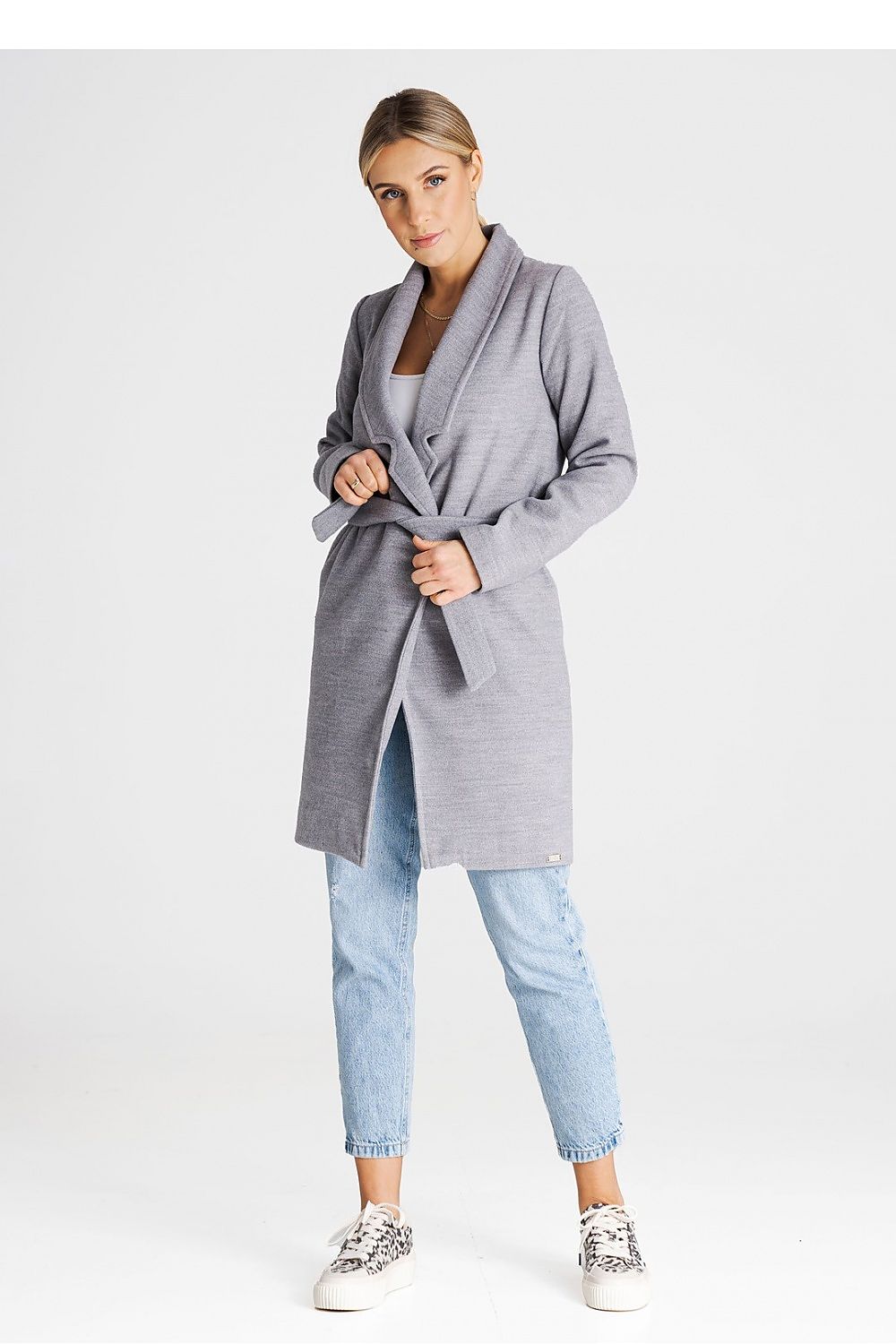 Mantel Damen grau beige Übergang klassisch