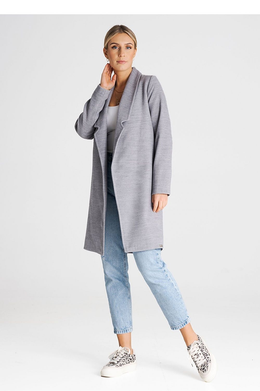 Mantel Damen grau beige Übergang klassisch