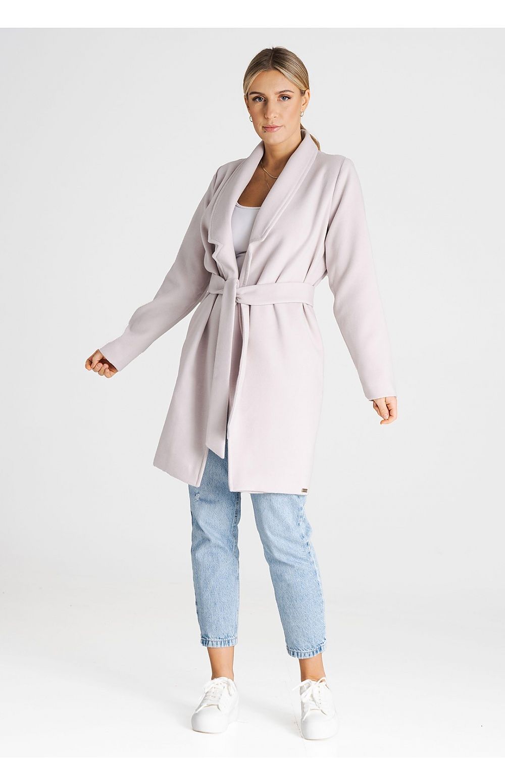 Mantel Damen grau beige Übergang klassisch
