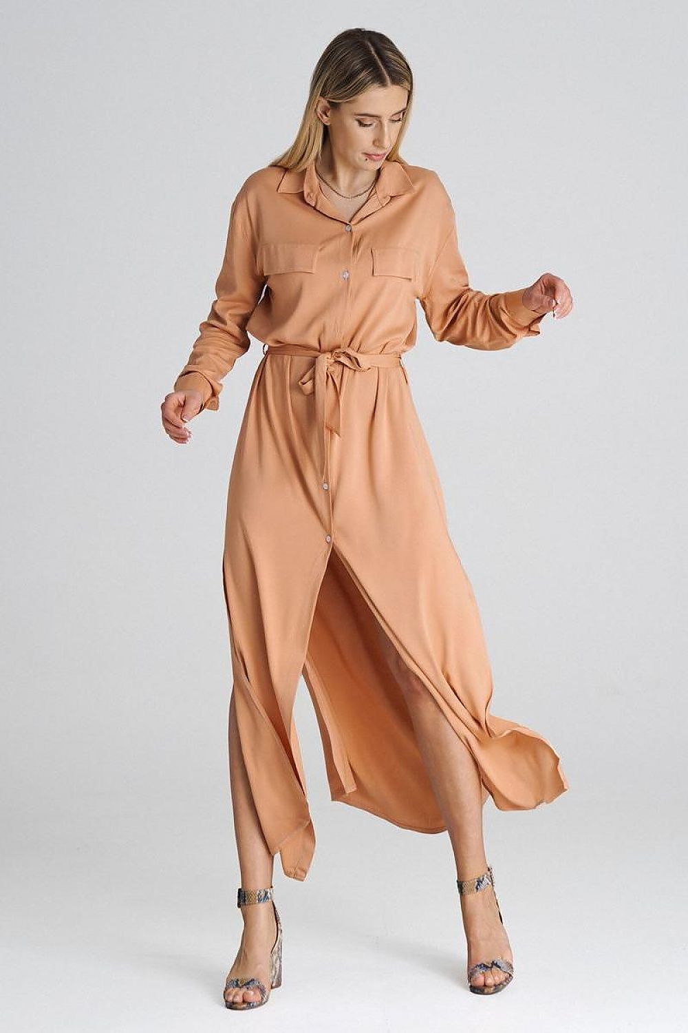 Maxikleid Damen bunt orange Übergang festlich