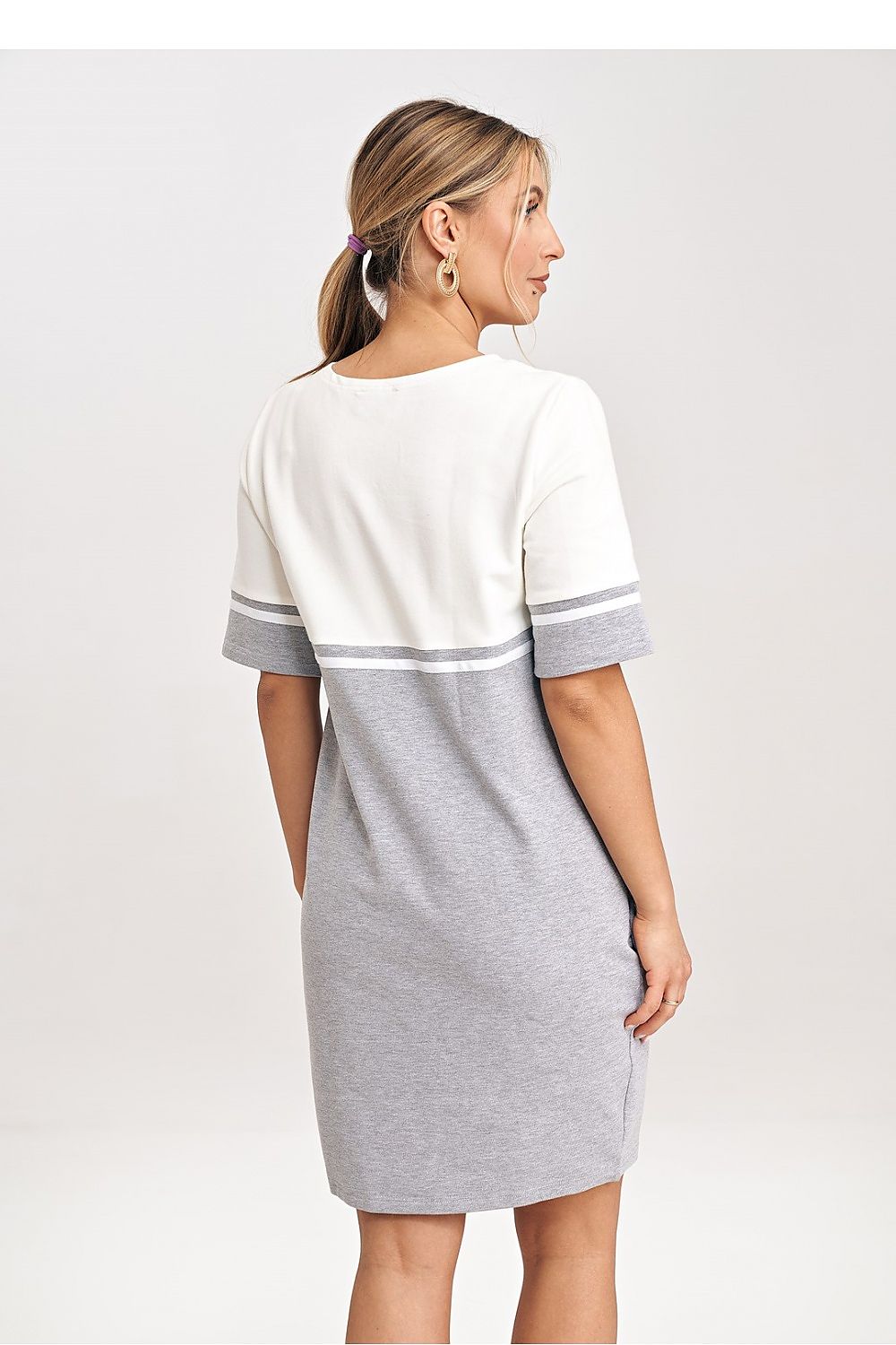 Midi Kleid Damen schwarz grau elegant Großgrößen