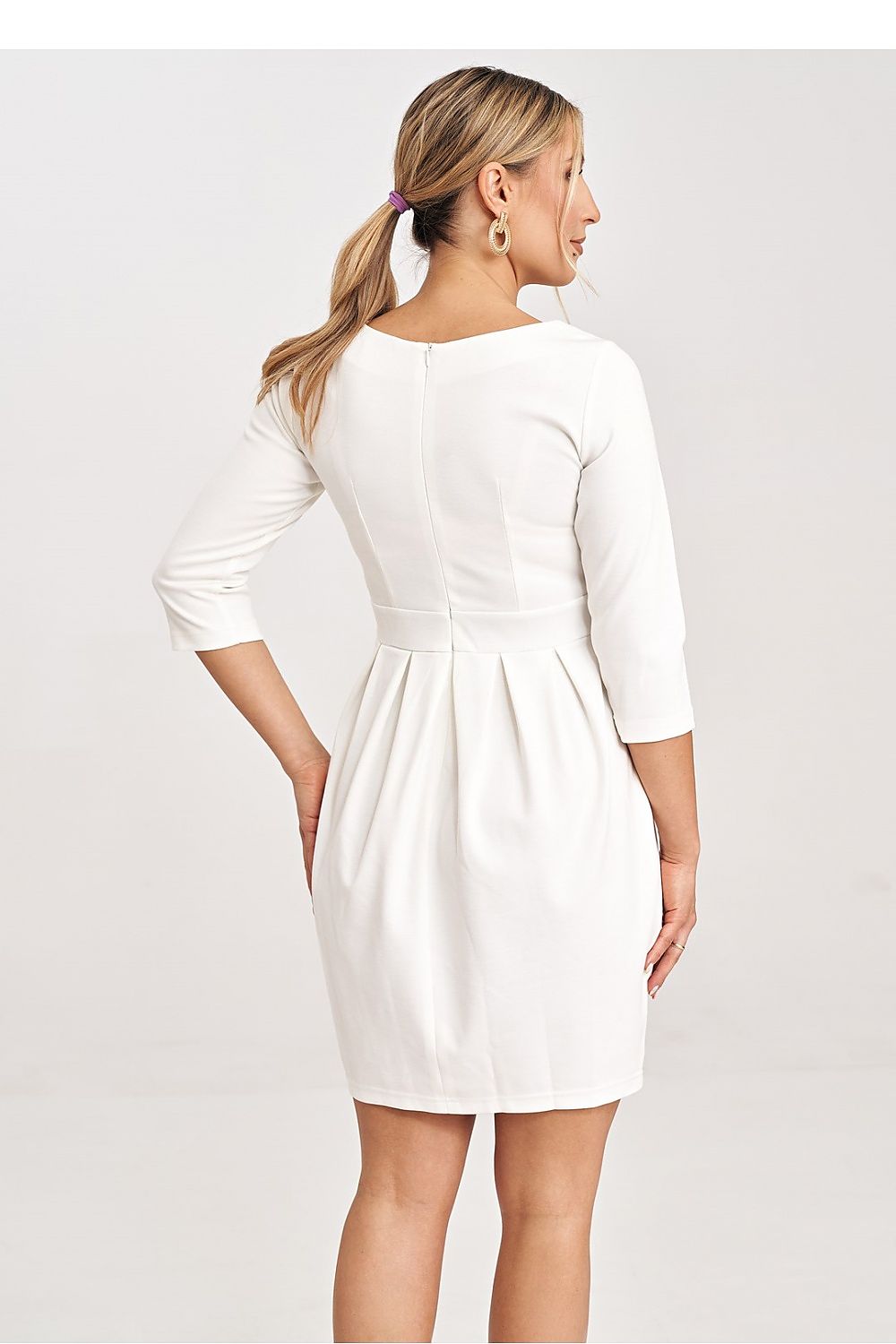 Midi Kleid Damen beige zeitlos elegant