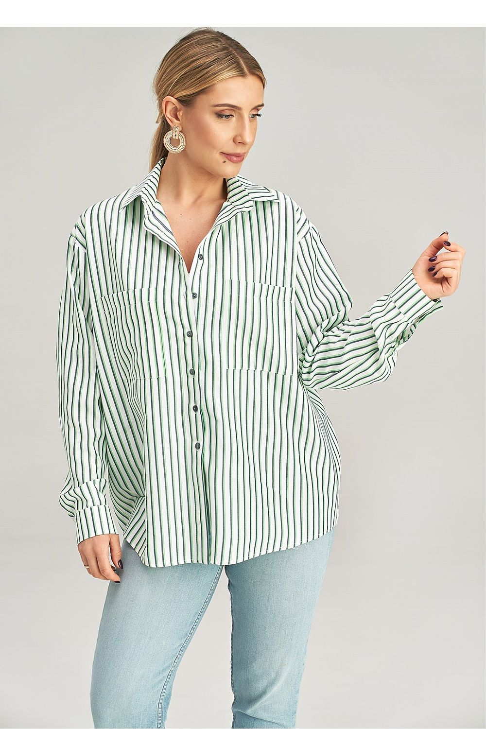 Hemd Damen grün Langarm casual elegant