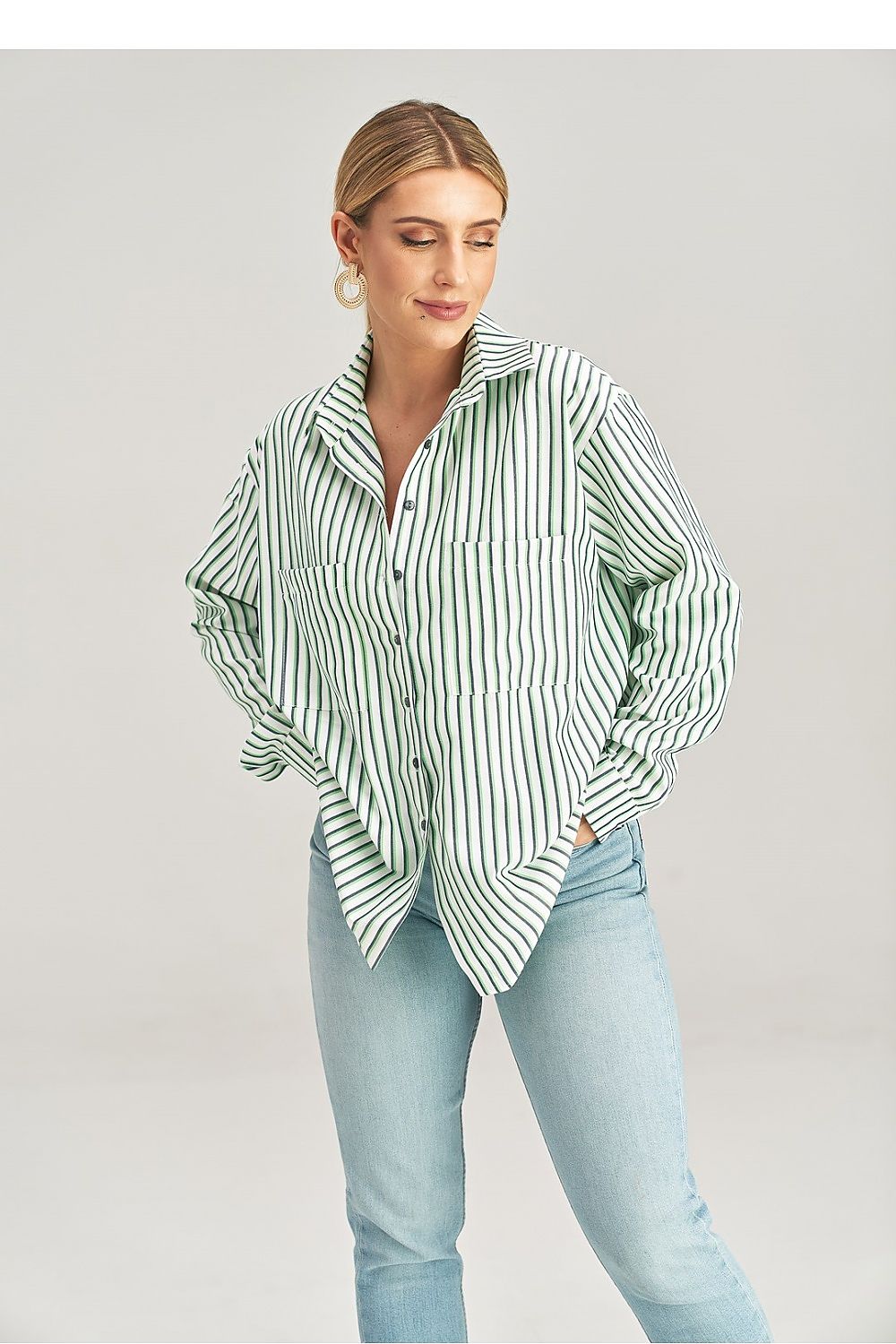 Hemd Damen grün Langarm casual elegant