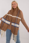 Schal Damen Karomuster Quasten Winter Elegant