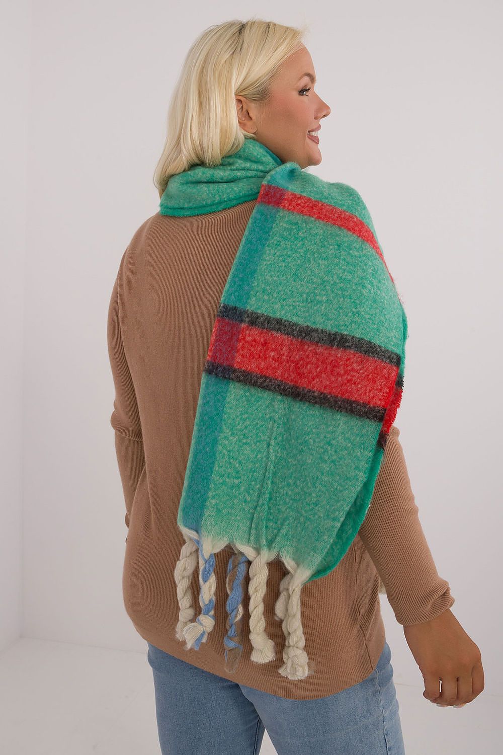 Schal Damen Karomuster Quasten Winter Elegant