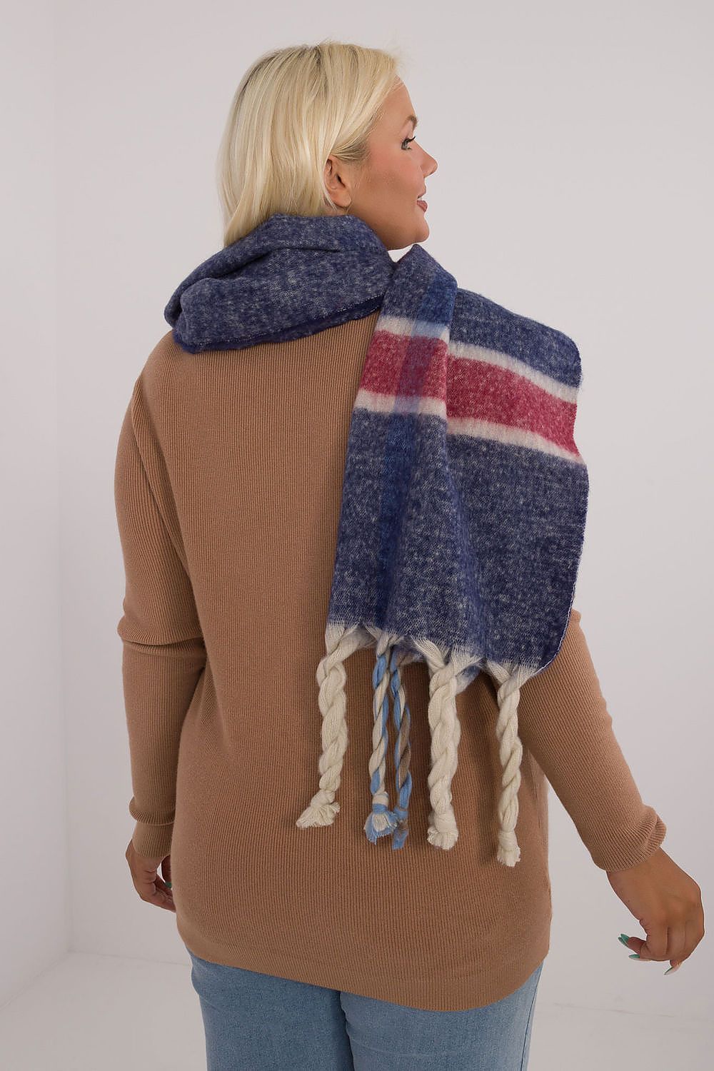 Schal Damen Karomuster Quasten Winter Elegant