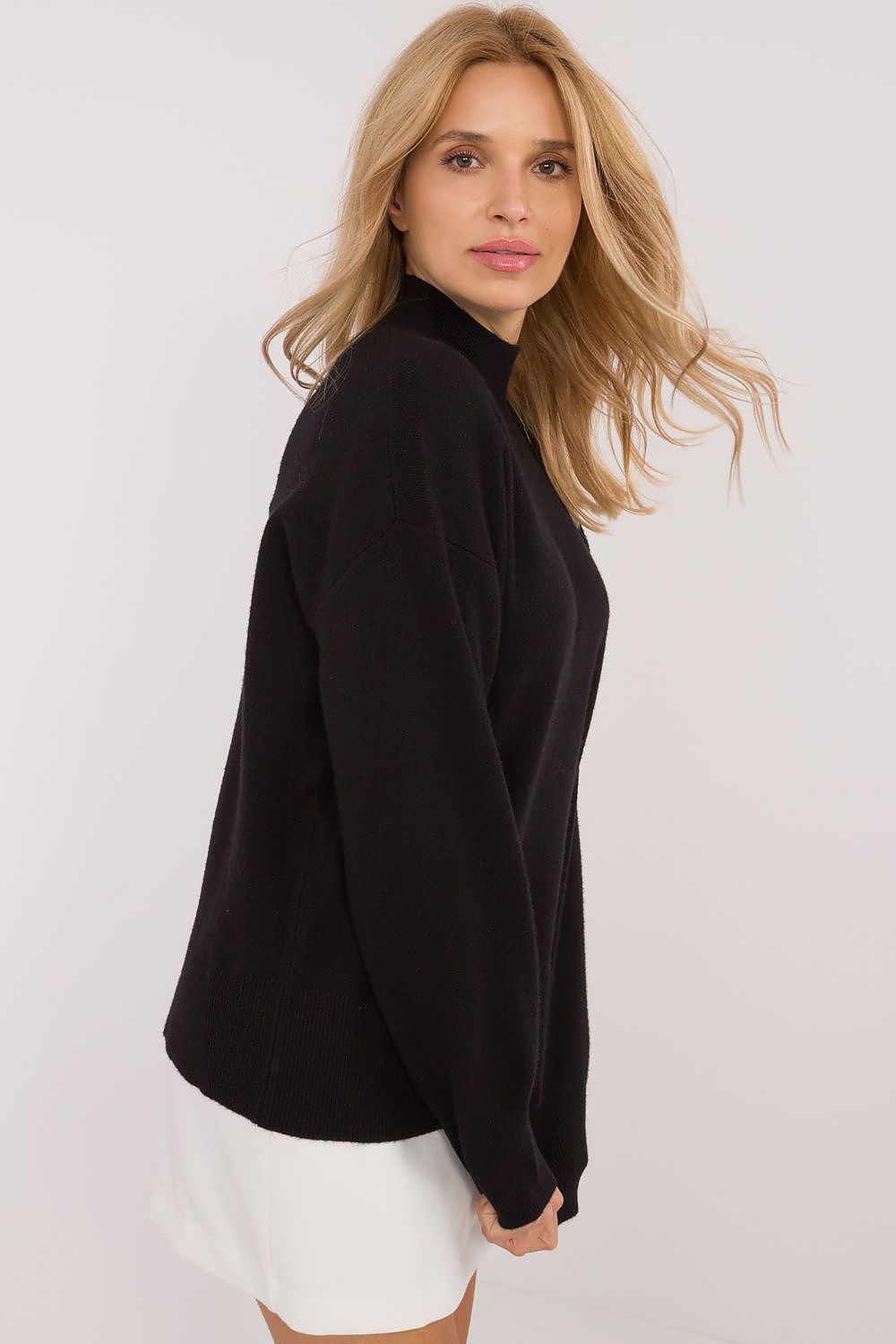 Pullover Damen Halber Rollkragen Viskose Elegant & Lässig