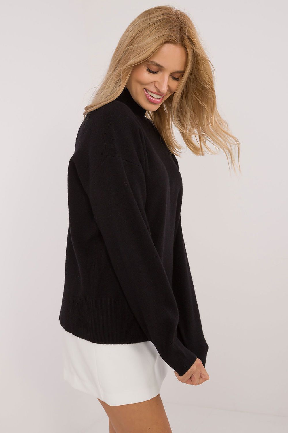 Pullover Damen Halber Rollkragen Viskose Elegant & Lässig