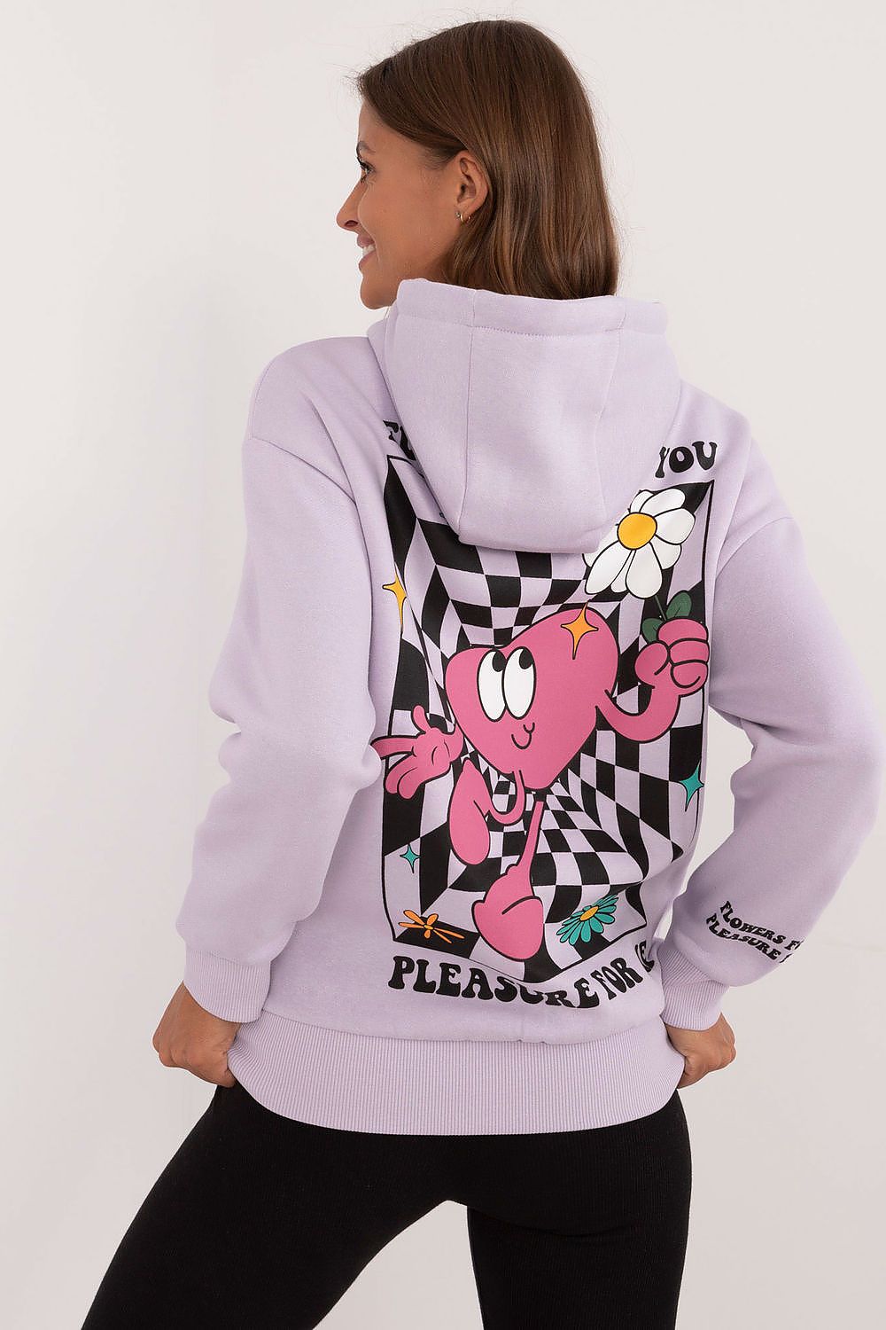 Hoodie Damen Kapuze Druck Ärmelschriftzug Trendy & Warm
