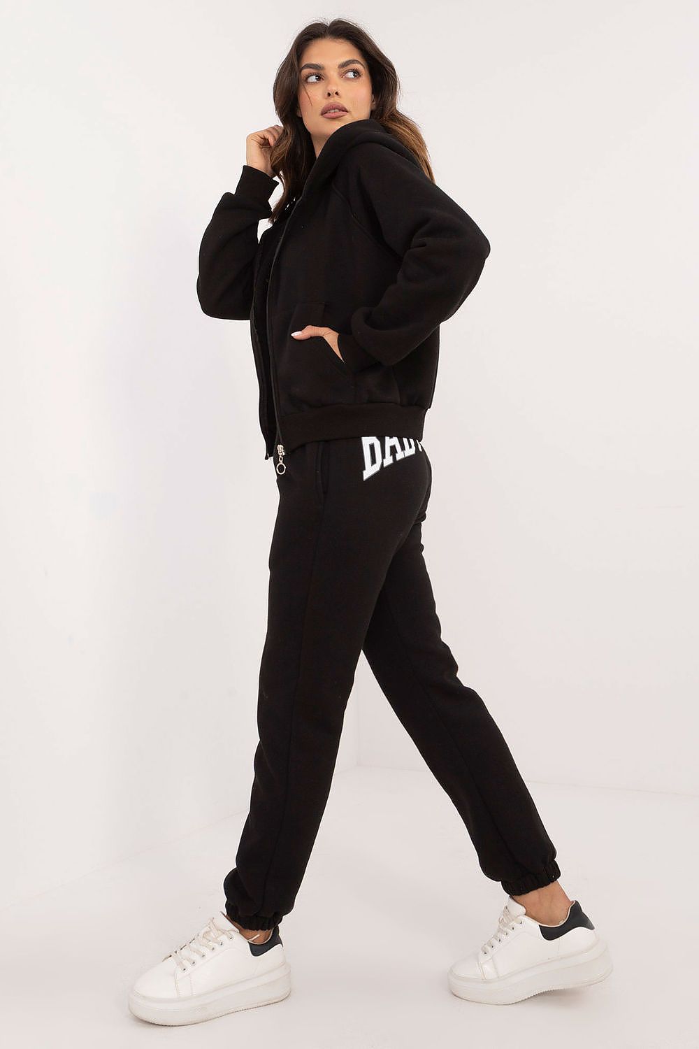 Trainingsanzug Set Damen 3-teilig Baumwolle – Hoodie Hose T-Shirt