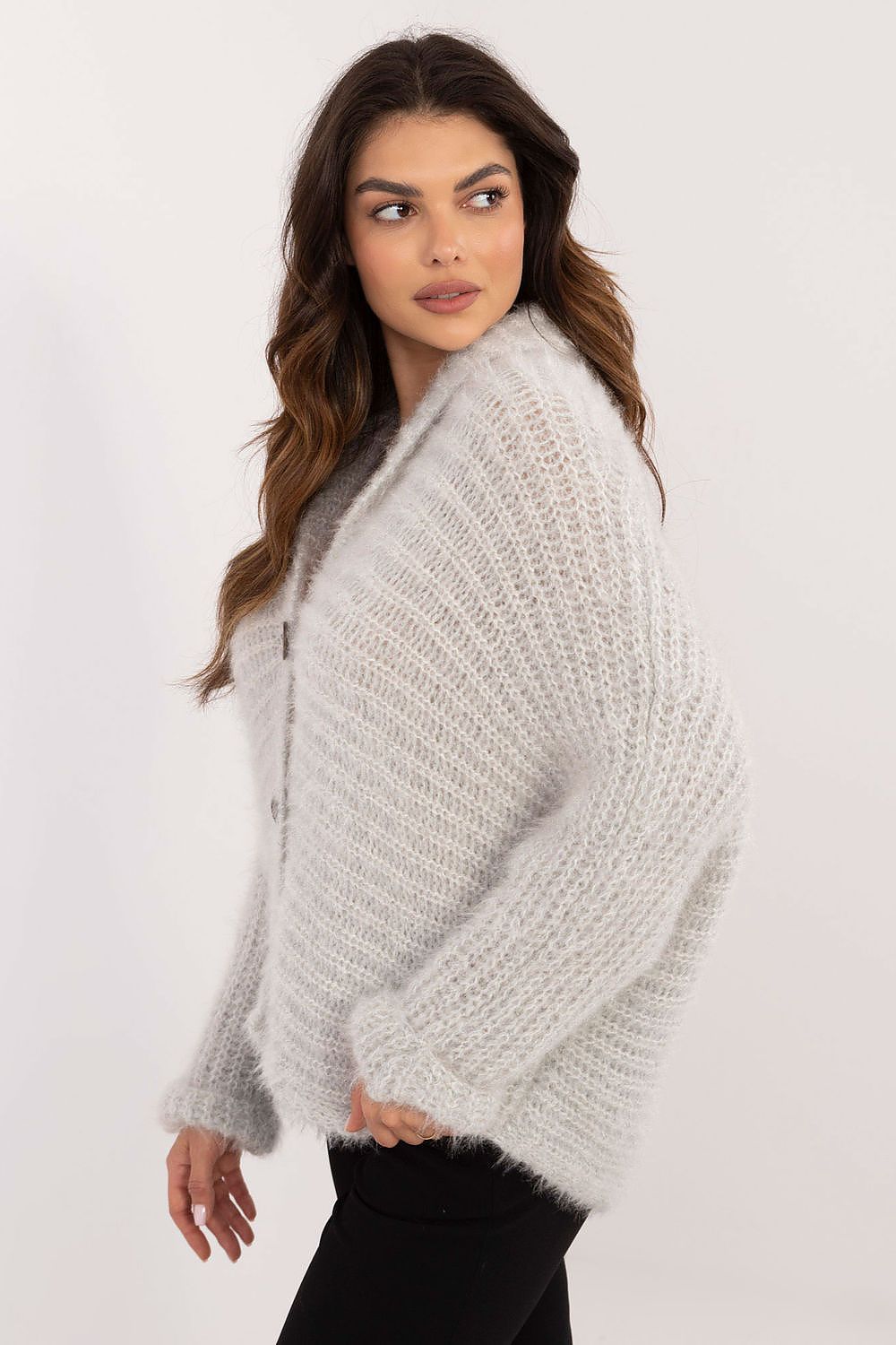 Cardigan Damen Herzausschnitt mit Knöpfen