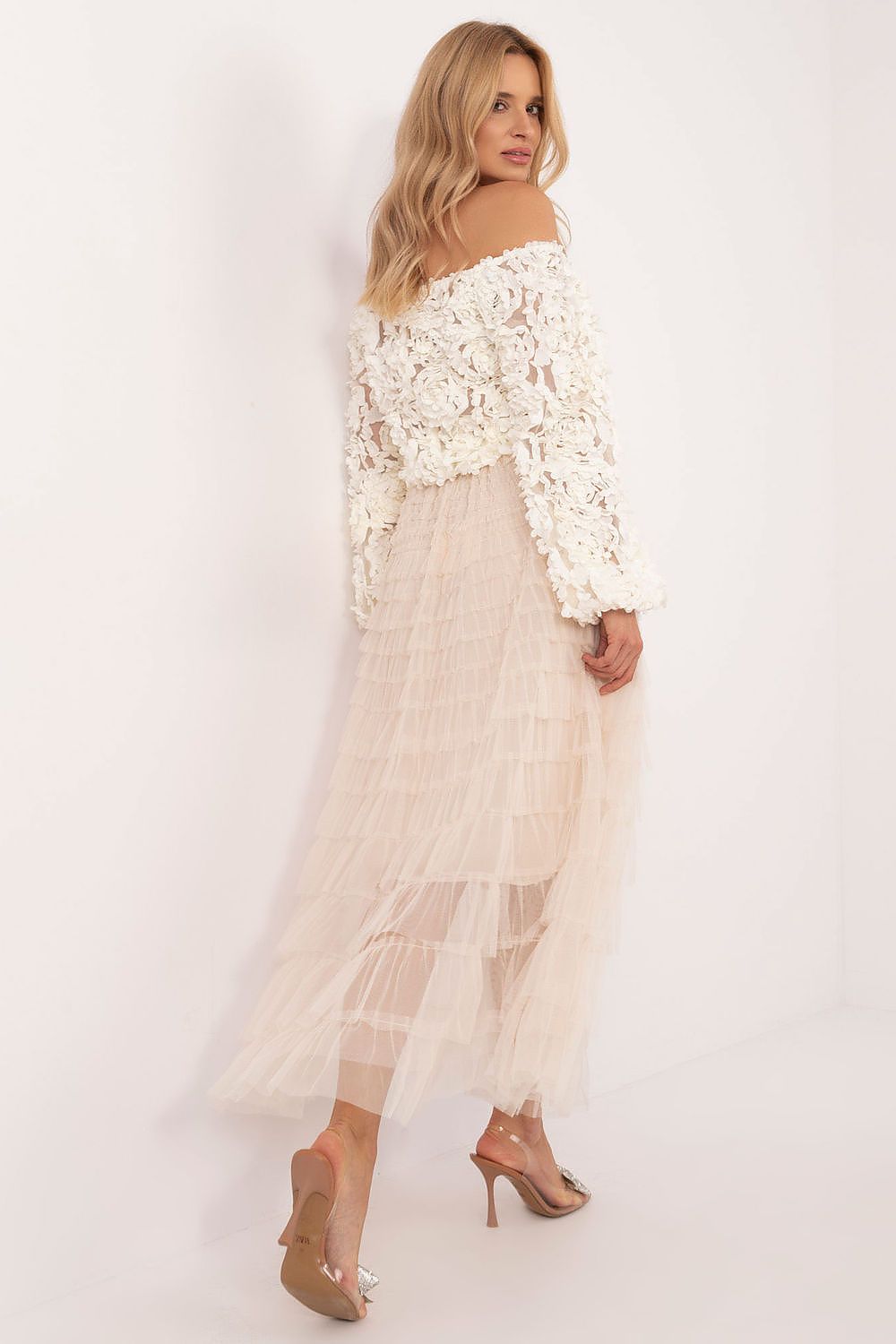 Tüllrock Damen Midi Rüschen Polyester – Elegant & Romantisch