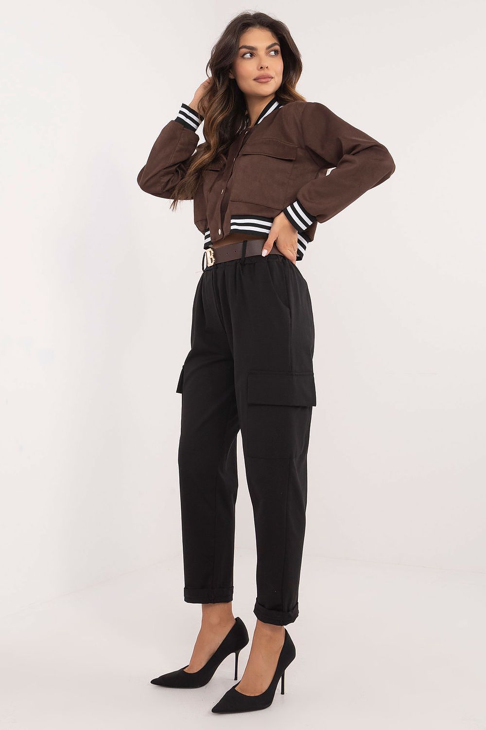Cargo Hose Damen Hoher Bund Taillengürtel Elegant & Lässig