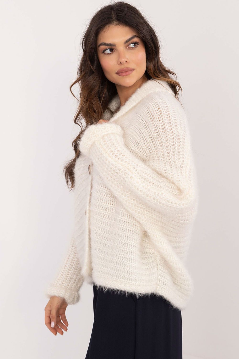 Cardigan Damen Herzausschnitt mit Knöpfen