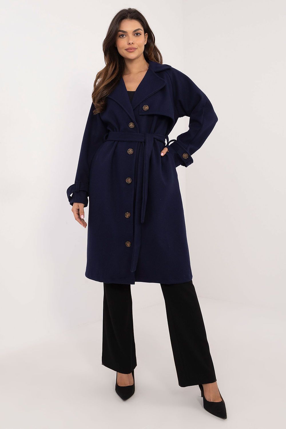 Trenchcoat Damen Knielang Gürtel Zeitlos & Elegant
