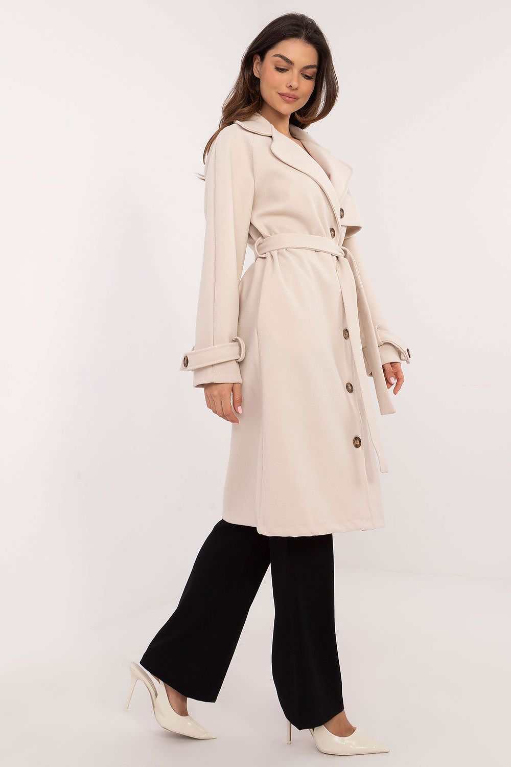 Trenchcoat Damen Knielang Gürtel Zeitlos & Elegant