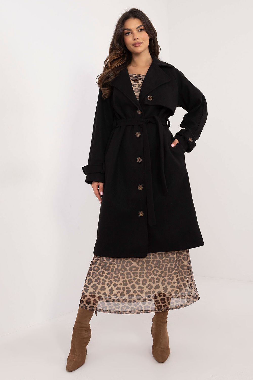 Trenchcoat Damen Knielang Gürtel Zeitlos & Elegant
