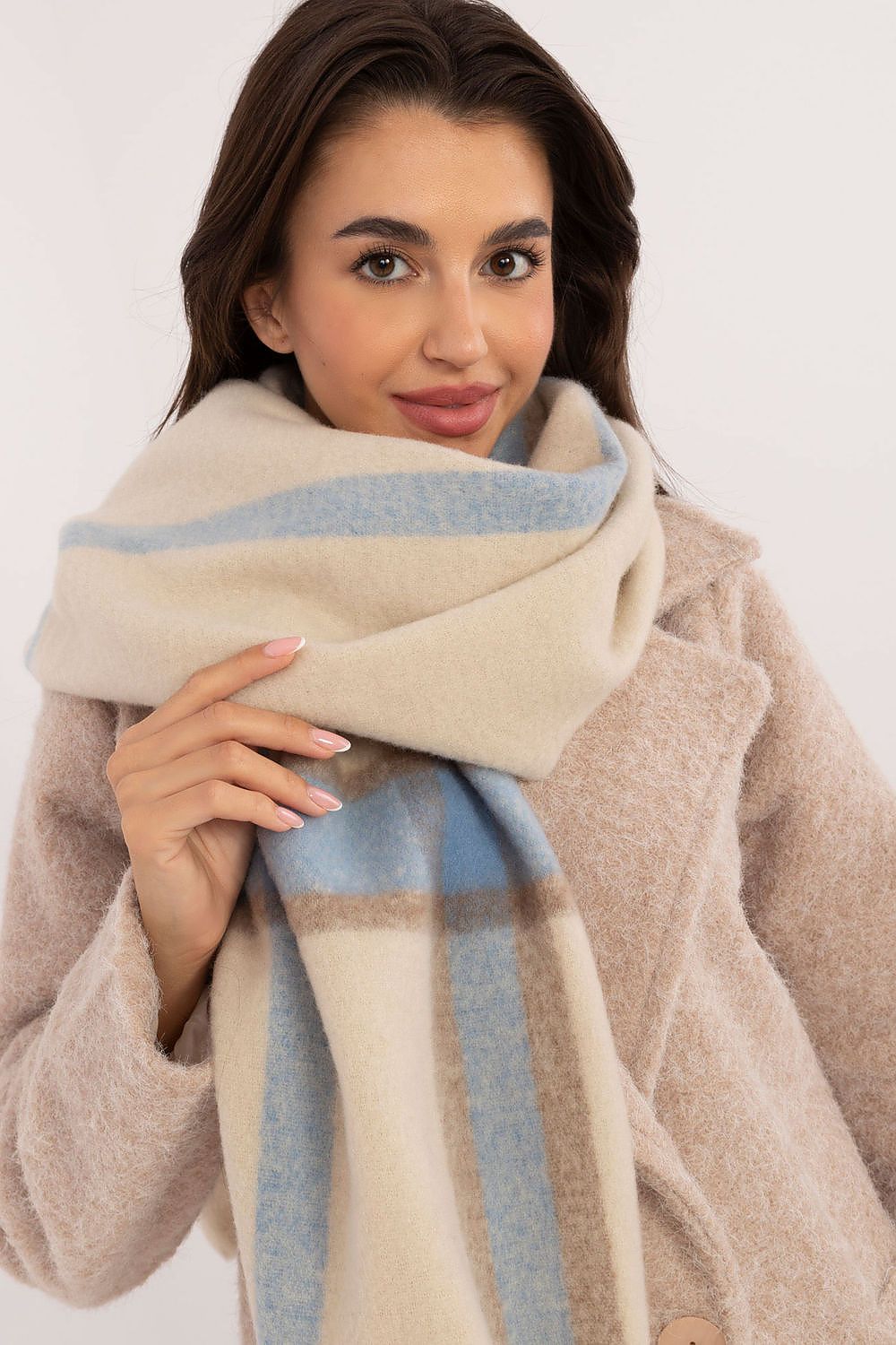 Schal Damen Karomuster Quasten Winter Elegant