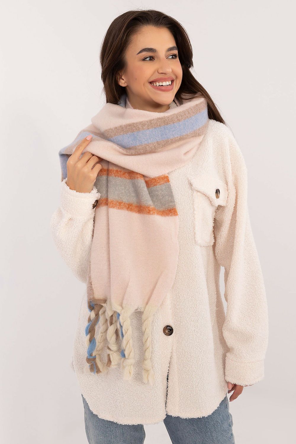 Schal Damen Karomuster Quasten Winter Elegant
