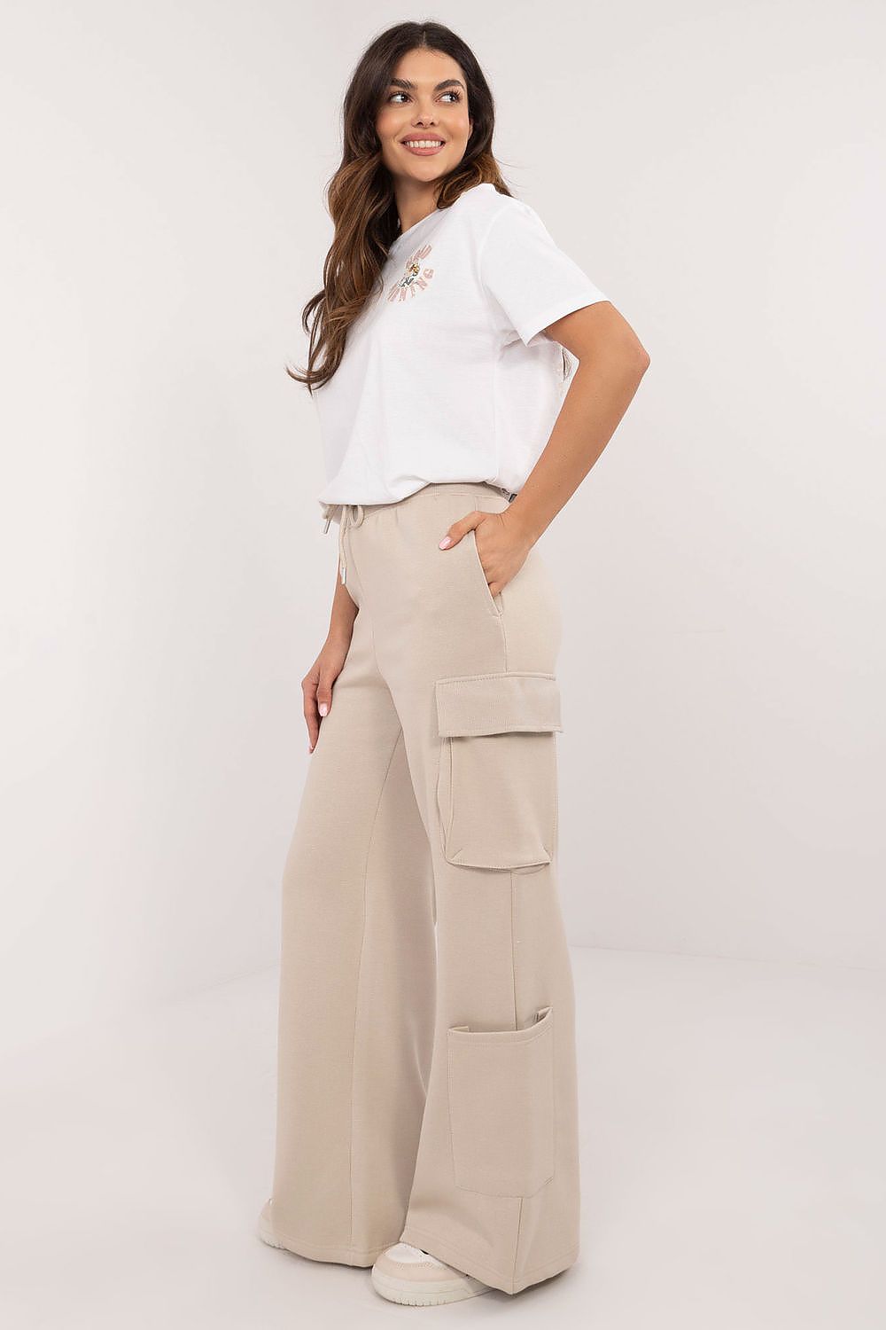 Cargo Sweatpants Damen mit hoher Taille & Taschen