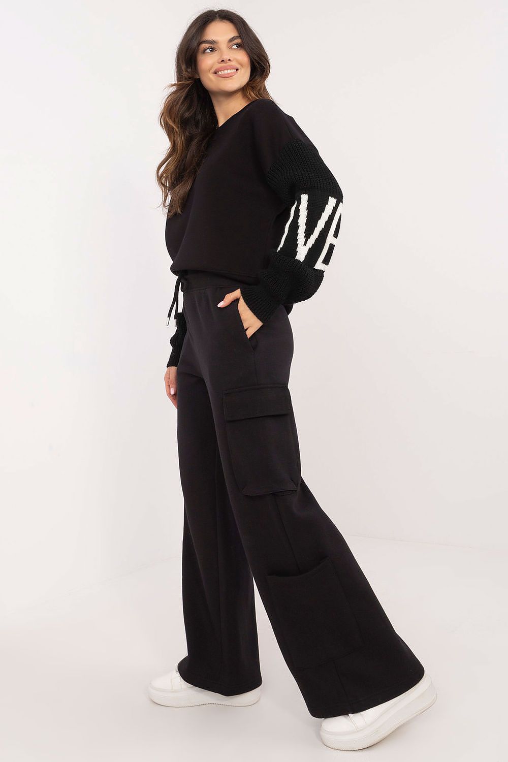 Cargo Sweatpants Damen mit hoher Taille & Taschen