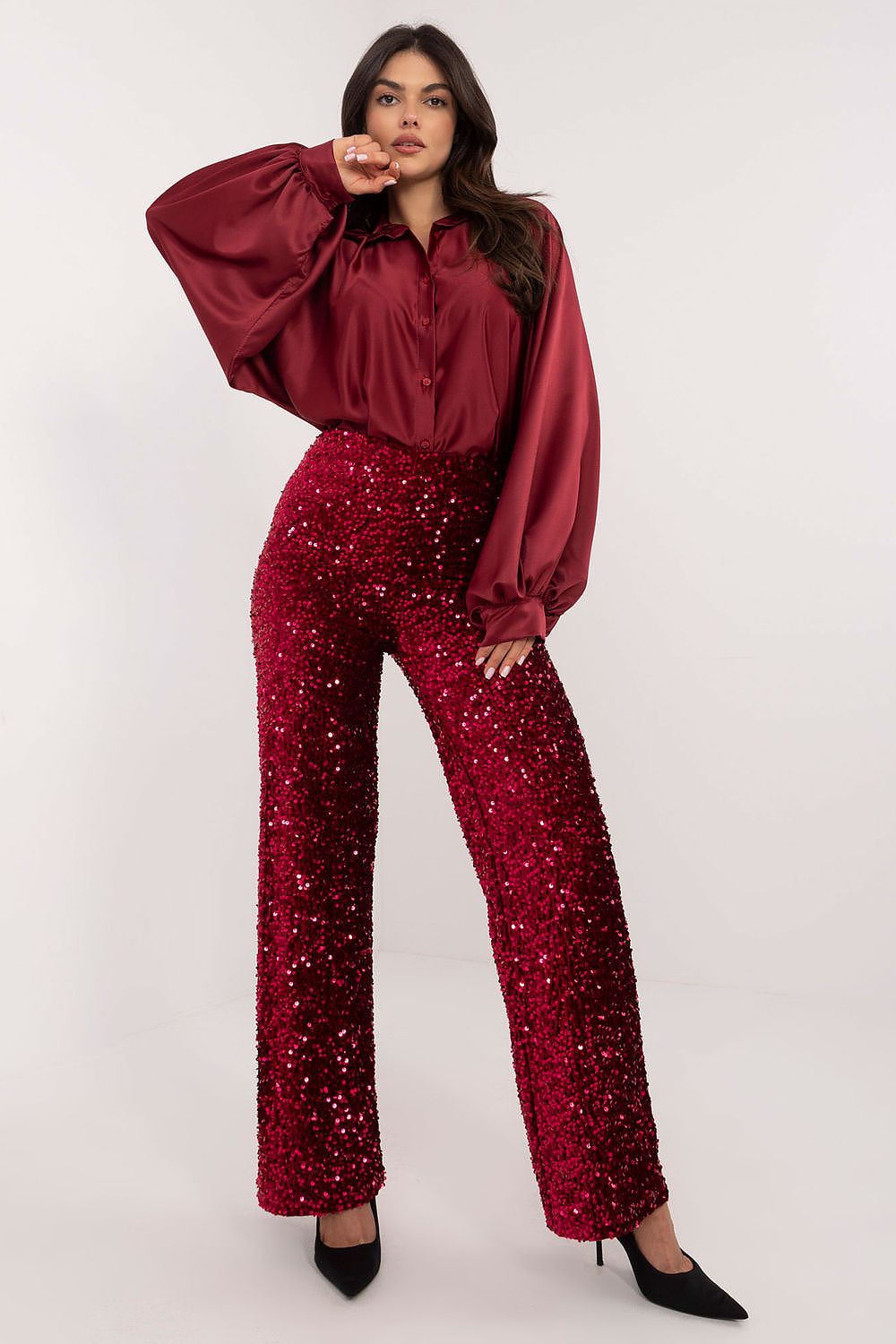 Hose Damen Elegant Stoffhose Langbein