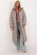 Winterjacke Damen lang gefüttert mit Daumenloch